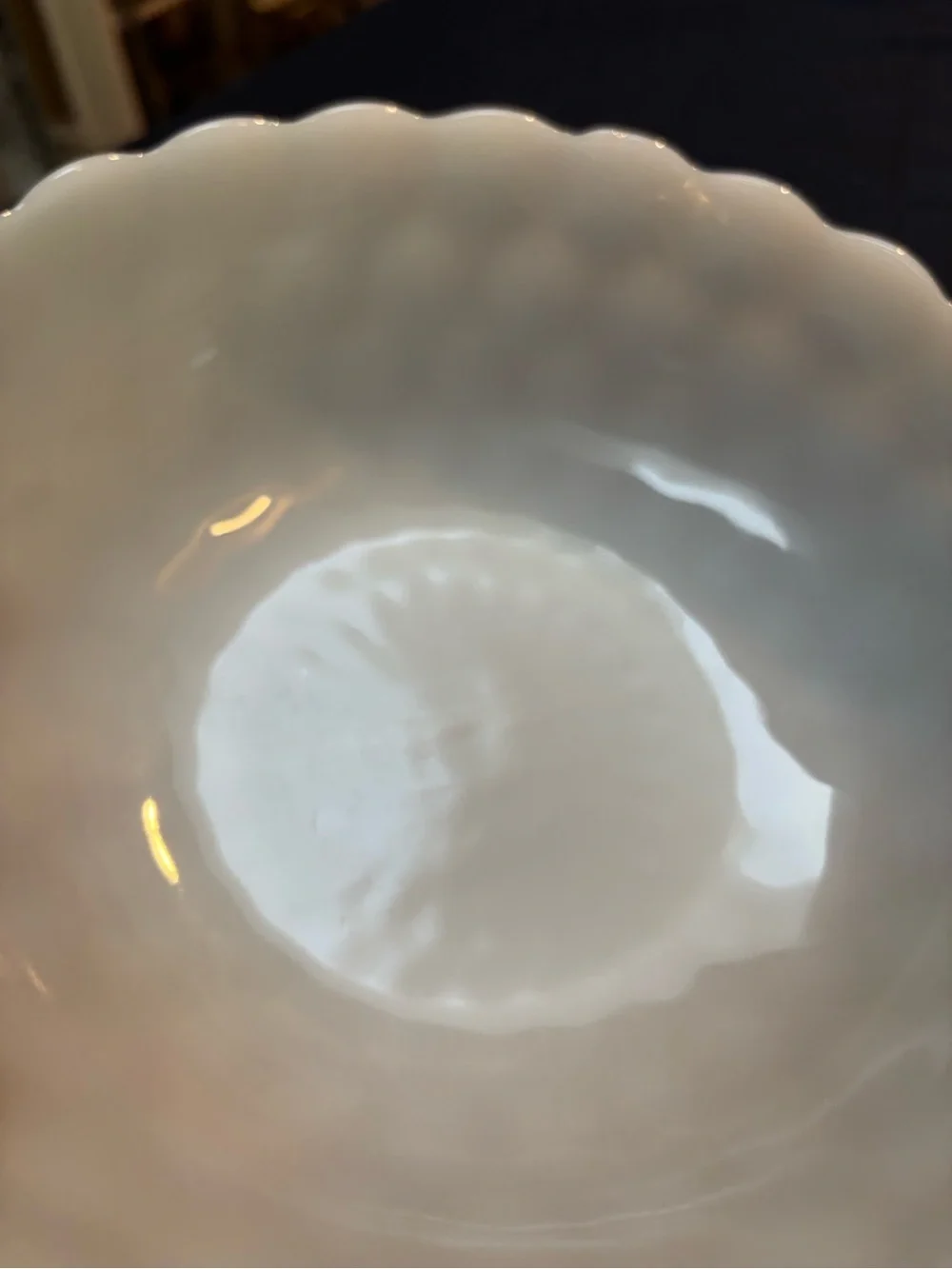 Vintage Fire King Milk Glass Bubble Serving Bowl - Classic Home Dining